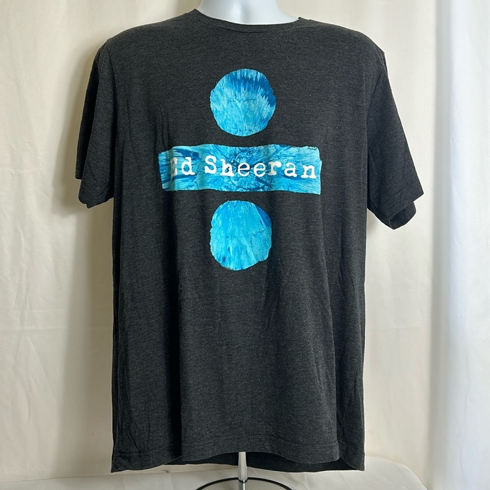 Ed Sheeran Men’s Size XL Gray Blue Short Sleeve 2019 Concert T-shirt Bordeaux